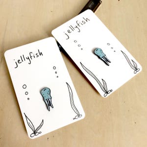 Jellyfish enamel pin / badge with original drawing image 6