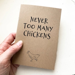 A6 slim notebook - Never too many chickens - with ORIGINAL drawing