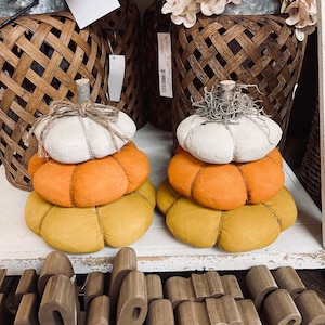 Candy Corn Stacked Pumpkin