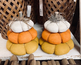 Candy Corn Stacked Pumpkin