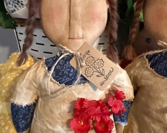 Primitive Girl Standing Doll
