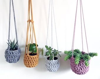 hanging plant pot, plant pot cover, wall hanging planter, ceiling hung planter, succulent planter, houseplant plant hanger, eco rope hanger