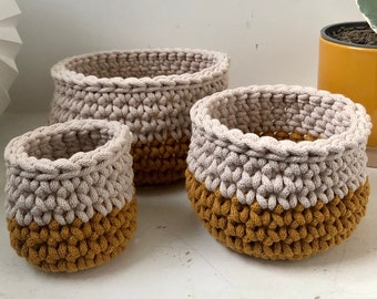 Modern storage baskets, mustard and natural decor, home organiser, eco friendly gifts, bathroom organiser, nursery storage, hallway tidy