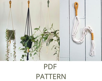 Beginners Macramé Plant Hanger pattern, digital download PDF tutorial, plant lover gift, make your own simple hanging planter