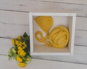 Stone washed Knitted long wrap with matching hat for newborn photography
