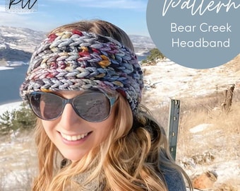 Knit Headband Pattern: Chunky Earwarmer, Super Bulky Yarn (PDF Pattern)