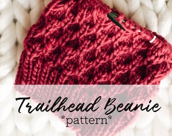 KNIT BEANIE PATTERN //knit hat pattern // knitting pattern // digital download pattern // knit beanie // textured beanie knit pattern