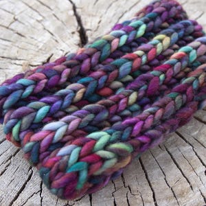 Aquecedor de orelhas de lã merino tricotado à mão: faixa de cabeça de malha grossa, fabricada no Colorado
