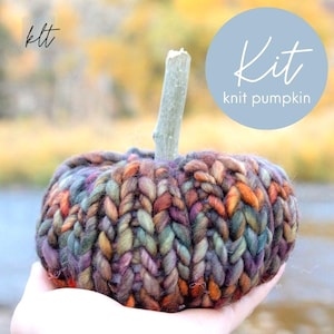 Knit Pumpkin Decor Kit: Luxury Yarn & Pattern (Download)