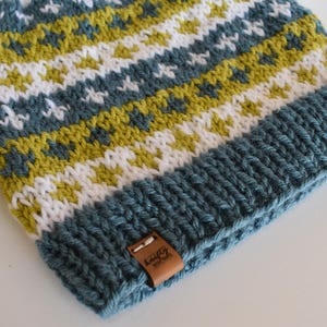 Fair Isle Knit Beanie Pattern: Adult Size DIY (Digital Download)
