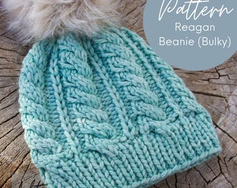 Patrón de gorro de punto trenzado: gorro de lana gruesa (patrón PDF)