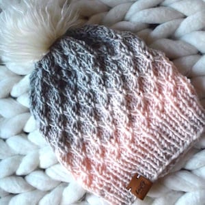 Knit Beanie Pattern, Instant Download PDF, Winter Hat, DIY Gift idea textured knitting pattern