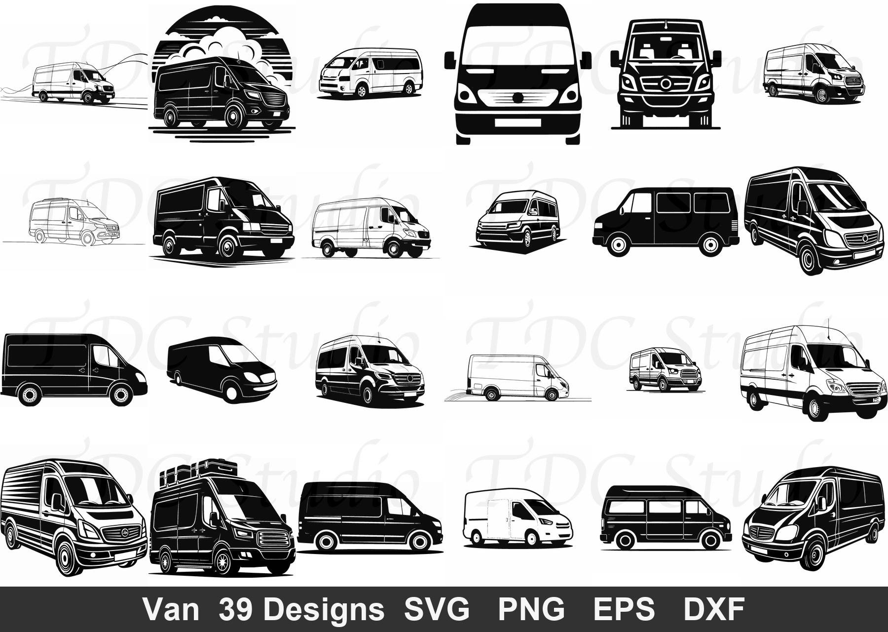 Van SVG Bundle (39 Designs) - Sprinter Van PNG, Camper Life Silhouette ...