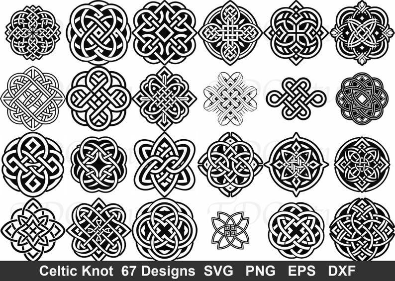 Irish Geometry Celtic Knot SVG Bundle (67 Designs) - Sacred Geometry PNG, Mandala ...