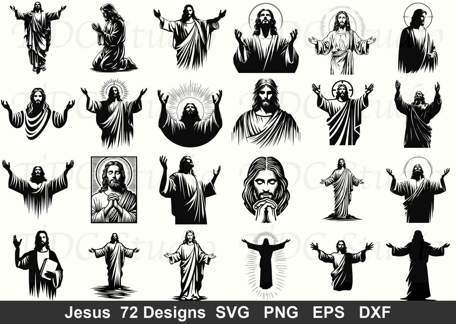 Free Jesus Design Jesus Christ Silhouette SVG Bundle – Christian Faith Art (72 Designs ...