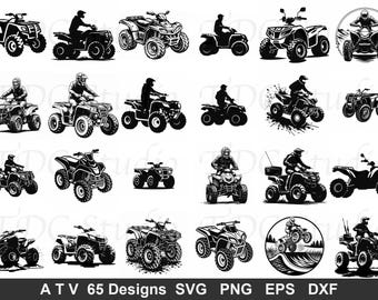 65 ATV SVG Bundle - Quad Bike Designs, Off-Road Silhouette, 4x4 Cut File, Mud Racing Art, Four Wheeler Gift Graphic