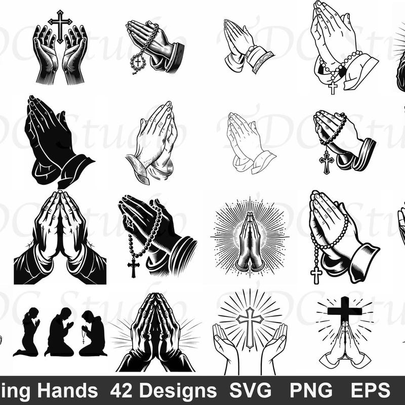 Cross Praying Hand Svg - Etsy UK
