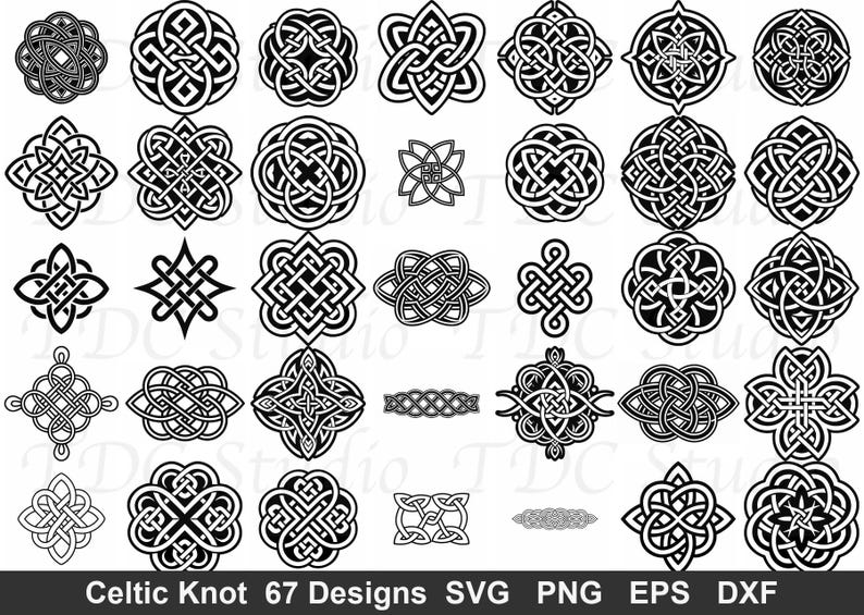 Irish Geometry Celtic Knot SVG Bundle (67 Designs) - Sacred Geometry PNG, Mandala ...