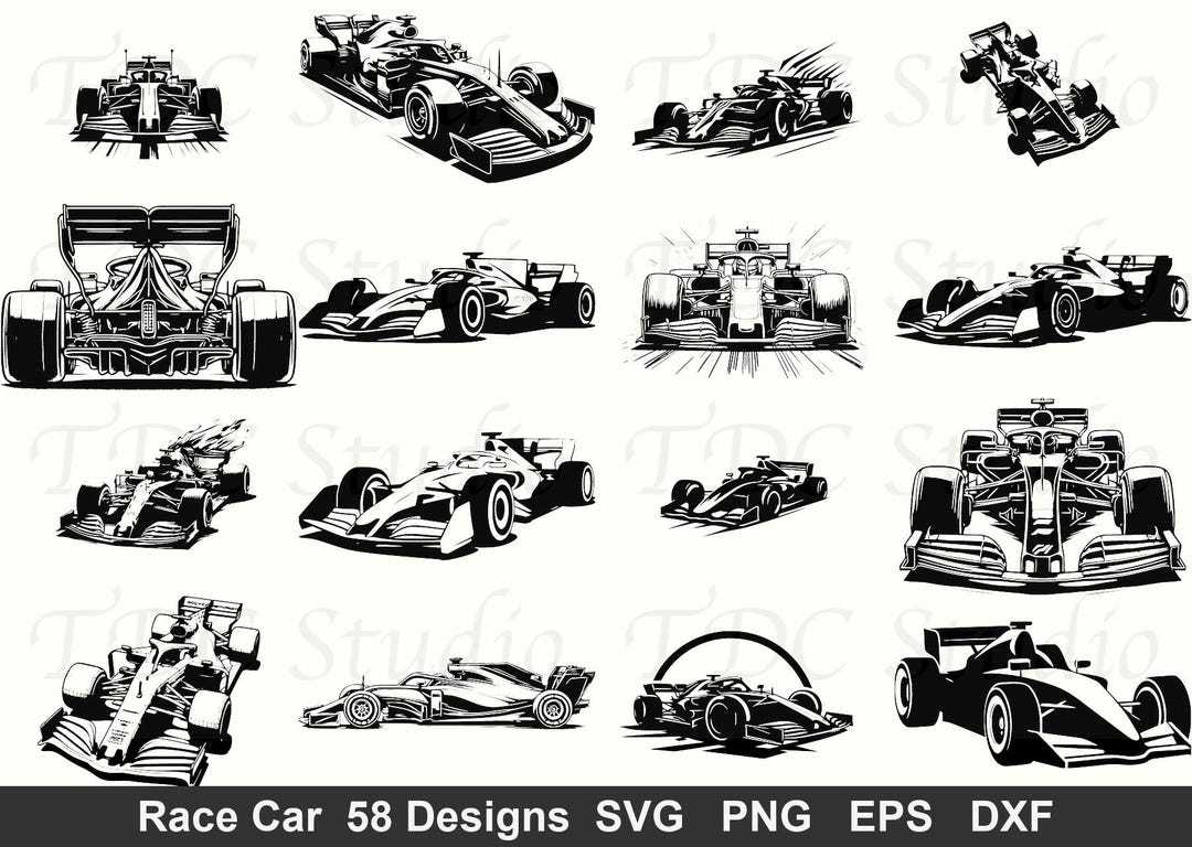 Race Car SVG Bundle (58 Designs) – Open Wheel Race Car PNG, Motorsport ...
