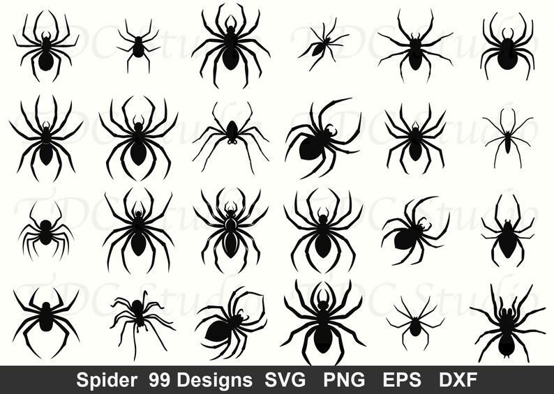 99 Spiders SVG Bundle Spider Web, Creepy Cut Files (digital Download ...