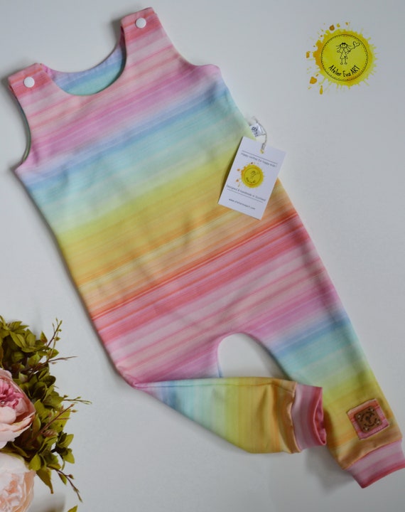 baby rainbow dungarees