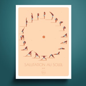 Poster Yoga Saluto Sole 30x40cm su carta 250g