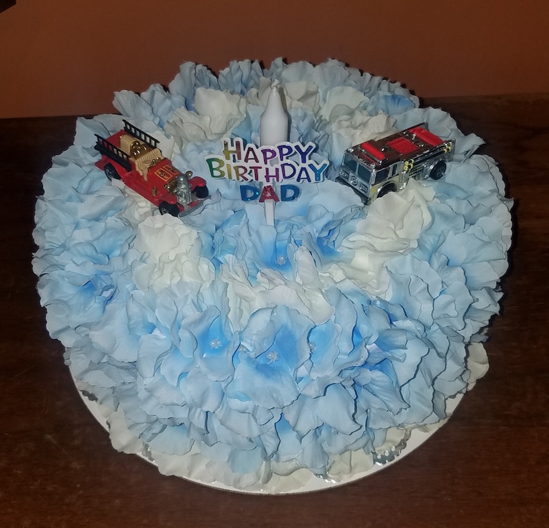Silk flower Birthday Cake grave decoration Etsy