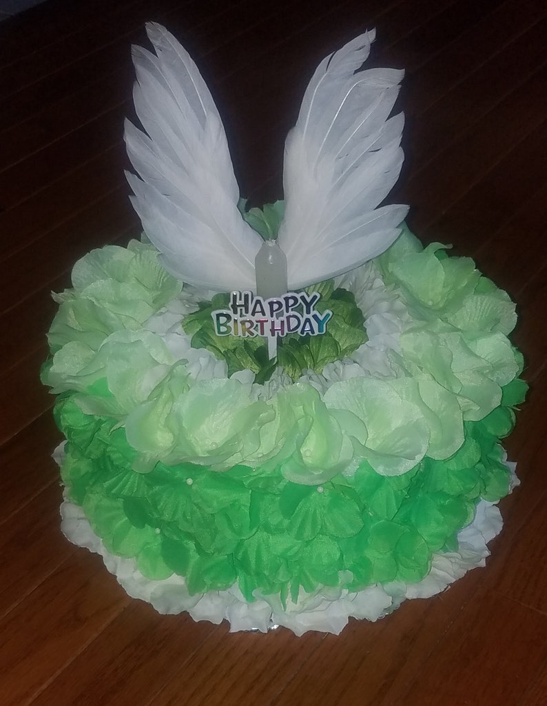 Silk flower Birthday Cake grave decoration Etsy
