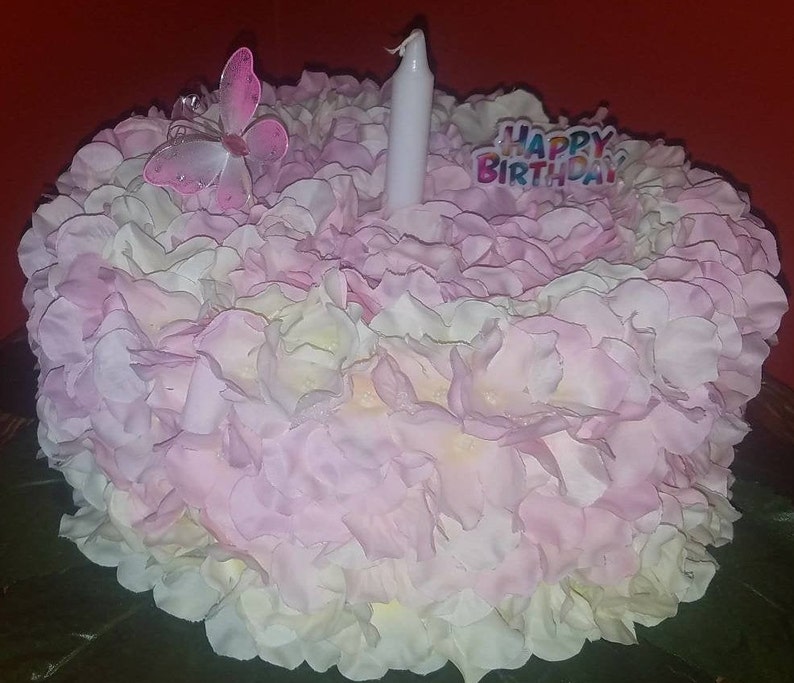 Silk flower Birthday Cake grave decoration Etsy