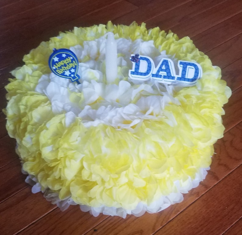 Silk flower Birthday Cake grave decoration Etsy