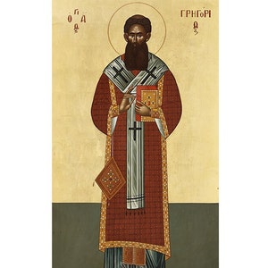 St.Gregory Palamas Handgemachte Griechisch-Orthodoxe Ikone, St. gregorio Palamas-Gebetsikone, heiliger Vater-Gregor, Erzbischof von Thessaloniki-Ikone