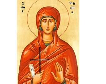 Saint Priscilla Orthodox icon, Saint Prisca Icon, Catholic Women Saints, Christian Women, Catholic Gift Idea, Orthodox Wood Icon