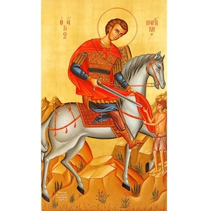 Saint Martin of Tours Orthodox Icon, St Martin the Merciful, Christian Prayer Icon, Holy Communion Gift, Catholic Icons, Home Altar Icon