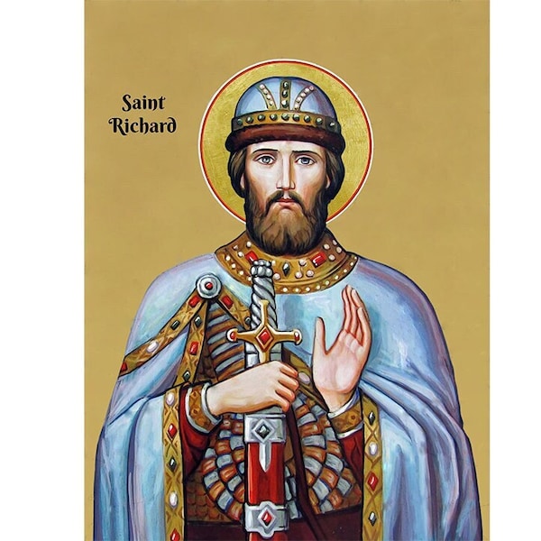 Saint Richard icon, Saint Richard the King of Wessex, Richard the Saxon, Saint Richard the Pilgrim, Richard the Confessor, Old English Saint