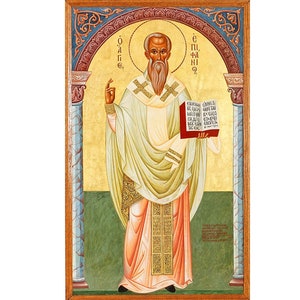 Saint Epiphanius of Cyprus, Saint Epifanios of Salamis Greek Orthodox Icon, Prayer Icon, Church Iconography, Traditional Prayer Icon