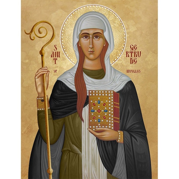 Gertrude the Great, St Gertrude of Nivelles, Santa Gertrude di Nivelles, Roman Catholic, Catholic Saints, Saint Gertrude the Saint of Cats