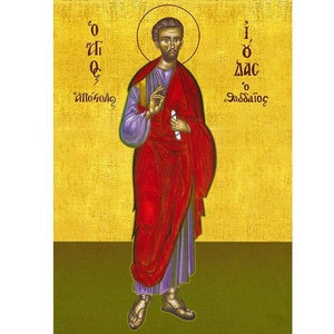 Icona ortodossa San Giuda Apostolo, San Giuda Taddeo Icona ortodossa, Icona cristiana, Regalo di battesimo per ragazzo