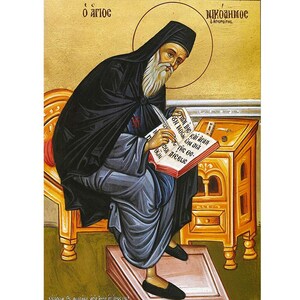 Orthodox Icon Saint Nikodimos, Saint Nicodemus the Hagiorite, Saint Nicodemus of the Holy Mountain, Greek Saints, Greek Icons, Greek Art
