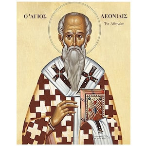 Saint Leonidas Icon, St Leonidas Bishop of Athens, Saint Leonides, St Leonides icon, Leonides the Bishop, St Leonidas Icon, Greek Saints