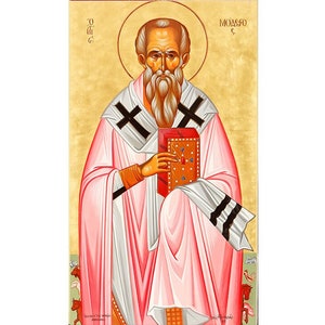 Saint Modestos of Jerusalem, St Modestus the Protector Orthodox Prayer Icon, Modestos Bishop of Jerusalem, Patron Saint of Animals