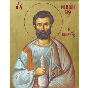 Saint Nikodimos Icon, Saint Nicodemus the Night Student of Jesus, Orthodox Icon, Saint Nikodemus New Testament Saint Icon