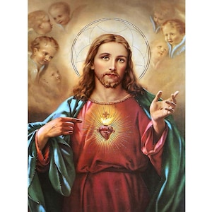 Heiliges Herz von Jesus, Jesus Sacred Heart Icon Druck, katholische Kunst, katholische Ikone, Jesus Christus Kunst, christliches Geschenk, religiöse Kunst