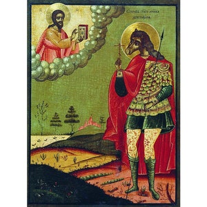 Saint Christopher Dog, St Christopher Cynocephaly Orthodox Icon, Religious Vintage Icon, Patron Saint of Travellers, Saint Artwork