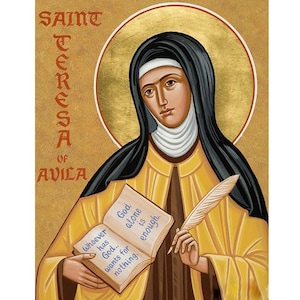 Saint Teresa of Avila, Saint Teresa Icon, St Teresa of Avila Catholic icon, Godmother Goddaughter Gift Idea, Catholic Gift, Women Saints