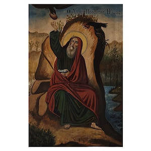 Saint Elijah the Prophet Orthodox Icon, Saint Elijah, Saint Elias Icon, Saint Ilias, Christian Prophets Icons, Biblical Miracles artwork