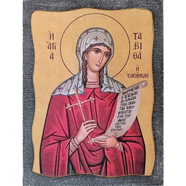 Die heilige Tabitha von Joppa, die heilige Tabitha die Witwe, die orthodoxe Ikone, die heilige Dorcas, die immer treu ist, die Heilige der Schneider, die Ikone der römisch-katholischen Kirche