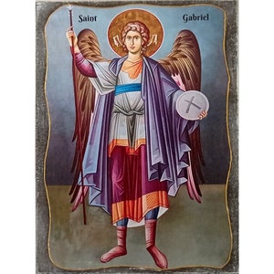 Archangel Gabriel, Saint Gabriel Icon, Gabriel the Archangel, Man of God, St Gabriel Byzantine Icon, Christian Gifts for Friends