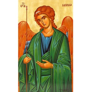 Orthodox Icon Saint Gabriel the Archangel, Prayer Icon St Gabriel, Archangel Icon, Home Altar Prayer Icon, Greek Orthodox Art