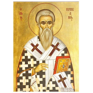 Saint Cyprian Orthodox icon, St Cyprian bishop of Carthage, African Saints and Martyrs, Greek Orthodox Icon Saint Kyprianos, St Kyprian