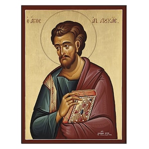 Saint Luc l'Évangéliste, Icône Orthodoxe Saint Luc, Agios Loukas, Icônes Chrétiennes, Art Orthodoxe, Icônes Byzantines, Icône Prière Traditionnelle